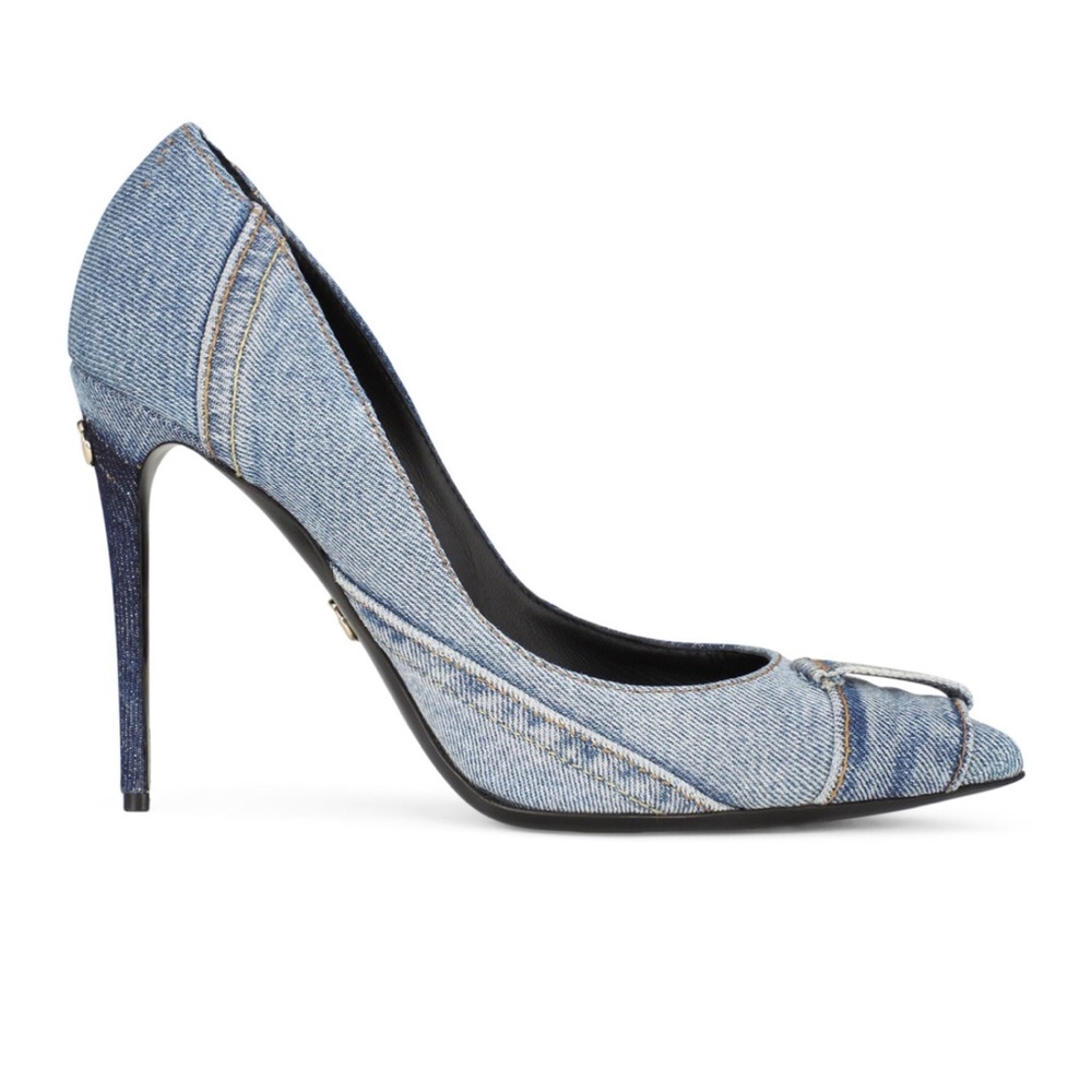 Dolce & Gabbana Blue Denim Patchwork Pumps 105 - Size EU 41
